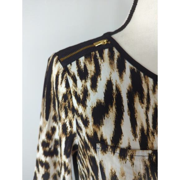 Chicos Brown & Black Leopard Print Button Down Dress Women S Mob Wife Old Money - Picture 7 of 14